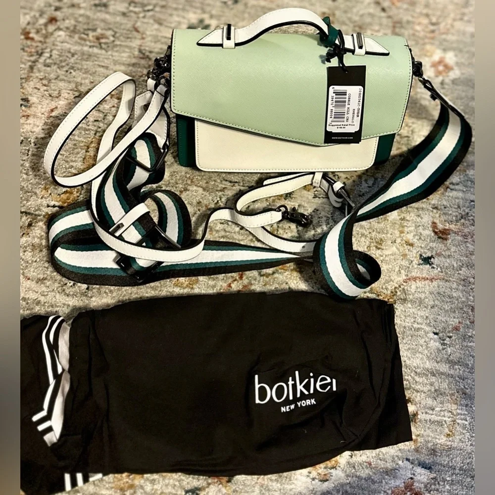 Botkier Cobble Hill Crossbody Bag Green Leather NWT